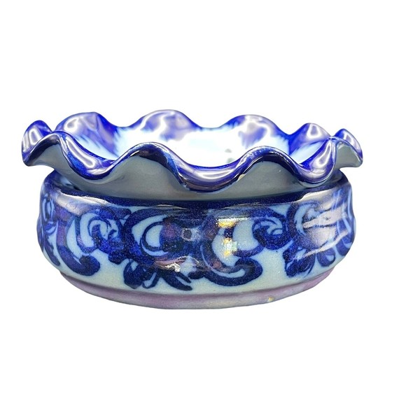 Vestal Alcobaca Portugal Two (2) Tier Trinket Dish #520 Hand Painted Signed - Picture 5 of 12